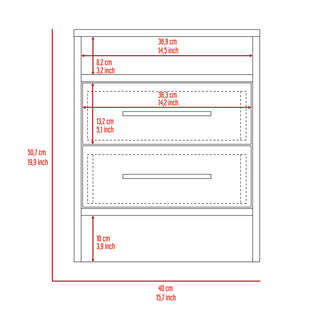 Sunvega Multifunctional Light Grey Nightstand with Drawers and Open Shelf