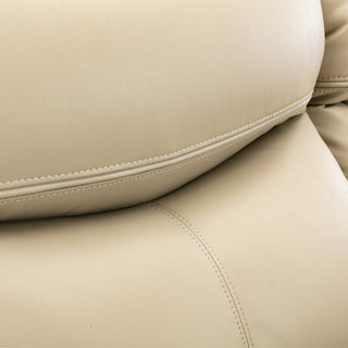 Sunvega Breathable Leather Manual Reclining Loveseat with Padded Cushions