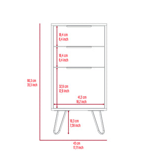 Sunvega Light Oak Finish 3-Drawer Rectangle Dresser with Superior Top and Four Steel Legs