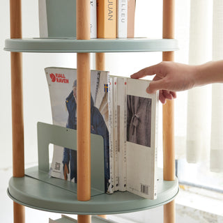 Sunvega 360° Rotating Bookshelf with Bonus Bookends for Living Room Bedroom Kitchen