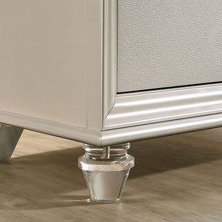 Sunvega Contemporary Nightstand with Felt-lined Drawers and Acrylic Legs in Pearl White