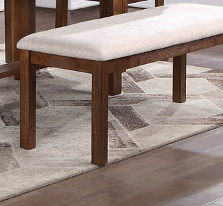 Sunvega Contemporary Style Solid Wood Bench with Upholstered Cushion for Kitchen Dining Room