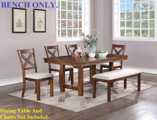 Sunvega Contemporary Style Solid Wood Bench with Upholstered Cushion for Kitchen Dining Room