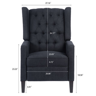 Sunvega Manual Wing Chair Recliner with High Resilience Sponge and Silver Bubble Nails