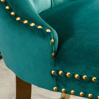 Sunvega Modern High-end Tufted Velvet Upholstered Dining Chair with Chrome Legs and Nailhead Trim