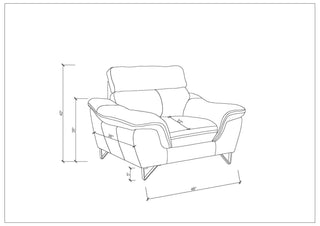 Sunvega Genuine Leather Chair with Comfortable Cushioned Seat and Back
