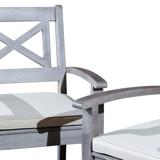 Sunvega FSC Certified Weather Resistant Dining Chairs with Detachable Cushion