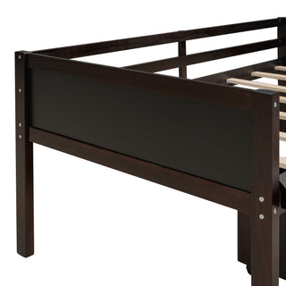 Sunvega Twin Size Pine Wood Loft Bed with Climbing Frame and Slide