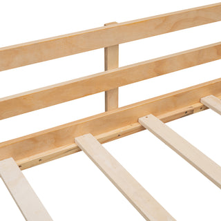 Sunvega Twin Size Pine Wood Loft Bed with Climbing Frame and Slide