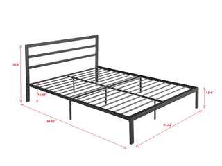 Sunvega Full Metal Bed with Sturdy Steel Structure for Modern Bedroom