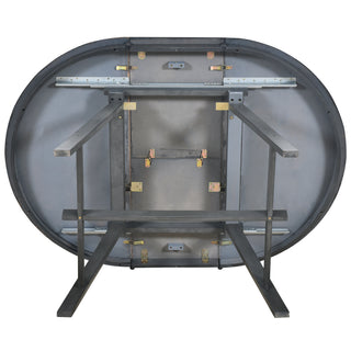 Sunvega Retro Round Extendable Dining Table for Dining Room with Flip Leaves