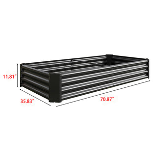 Sunvega 72x36x12 Inch Metal Raised Garden Bed for Plants Vegetables and Flowers