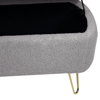 Sunvega Modern Upholstered Padded Storage Ottoman Bench with Gold Legs for Bedroom