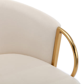 Sunvega 26 Inch Set of 2 Velvet Bar Stools with Chrome Footrest and Golden Leg