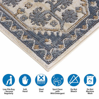 Sunvega Traditional Vienna Tiles Printed Machine Woven Polypropylene Area Rug