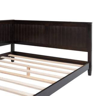 Sunvega Classic Mid-Century Modern Wood Daybed Sofa Bed with Backrest and Armrest