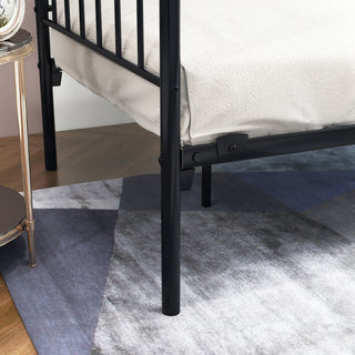 Sunvega Twin Size Victorian Style Metal Daybed Frame with Trundle Set for Guest Room