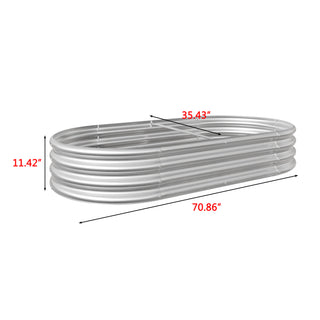 Sunvega Large Oval Metal Raised Garden Bed for Plants Vegetables and Flowers
