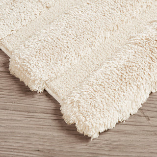 Sunvega Soft Fade Resistant Non Skid Bath Rug with High Low Stripe Design