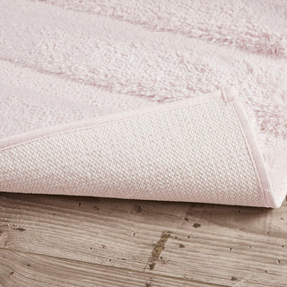 Sunvega Soft Fade Resistant Non Skid Bath Rug with High Low Stripe Design