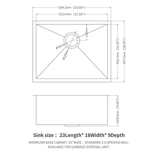 Sunvega 32x19 Inch Undermount Kitchen Sink with Superior Drainage and Soundproofing