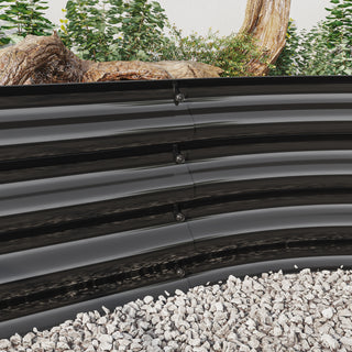 Sunvega Large Oval Metal Raised Garden Bed for Plants Vegetables and Flowers