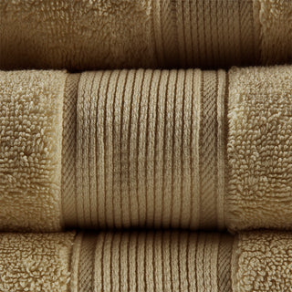 Sunvega 8-Piece Premium Cotton Towel Set with Antimicrobial Treatment for Health and Wellness