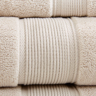 Sunvega 8-Piece Premium Cotton Towel Set with Antimicrobial Treatment for Health and Wellness