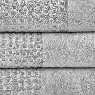 Sunvega Antimicrobial Jacquard Waffle Cotton Towel Set with Dobby Cuff and Quick Dry