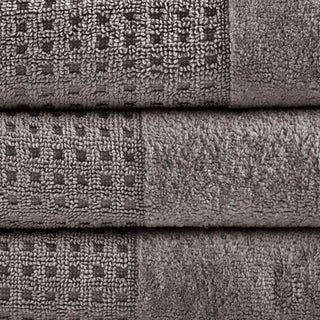 Sunvega Antimicrobial Jacquard Waffle Cotton Towel Set with Dobby Cuff and Quick Dry