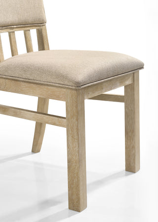Sunvega Reclaimed Wheat Solid Wood Dining Chair with Cushioned Seat and Distressed Finish