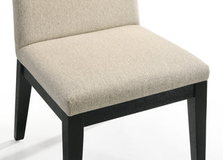 Sunvega Set of 2 Beige Contemporary Fabric Dining Chairs with Cushioned Seat