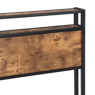 Sunvega Modern Metal Platform Bed Frame with Wooden Headboard and Footboard for Queen Size