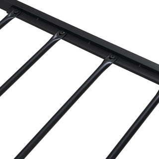 Sunvega Modern Metal Platform Bed Frame with Wooden Headboard and Footboard for Queen Size