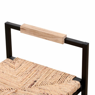 Sunvega Set of 2 Modern Paper Rope Woven Counter Height Dining Chairs with Back