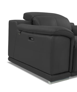 Sunvega Top Grain Italian Leather Power Reclining Loveseat with USB Charger