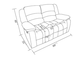 Sunvega Microfiber Upholstered Loveseat with Lumbar Support and Stainless Steel Base