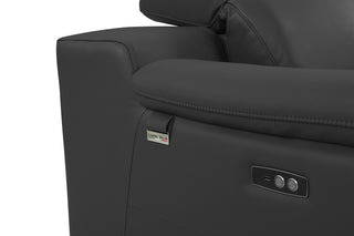 Sunvega Top Grain Italian Leather Power Reclining Sofa with USB Charger