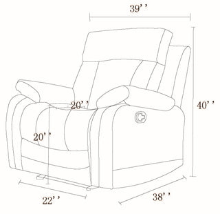 Sunvega Reclining Transitional Microfiber Fabric Chair with Lumbar Support