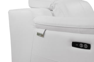 Sunvega Genuine Italian Leather Power Reclining Sofa with USB Charger
