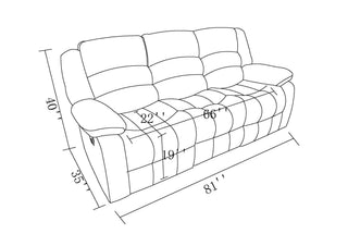 Sunvega Microfiber Fabric Upholstered Sofa with Stainless Steel Base and Lumbar Support