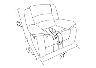 Sunvega Microfiber Fabric Recliner Chair with Lumbar Support and Stainless Steel Base