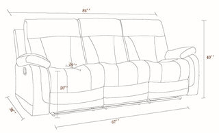 Sunvega Transitional Microfiber Fabric Sofa with Lumbar Support and Stainless Steel Base