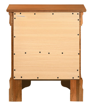 Sunvega Elegant Oak Nightstand With Two Drawers For Bedroom Storage