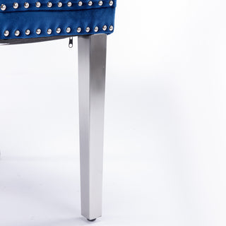 Sunvega Modern High-end Tufted Velvet Upholstered Dining Chair with Chrome Legs and Nailhead Trim