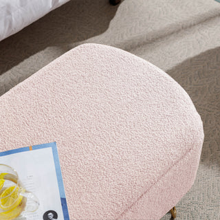 Sunvega Modern Upholstered Padded Storage Ottoman Bench with Gold Legs for Bedroom