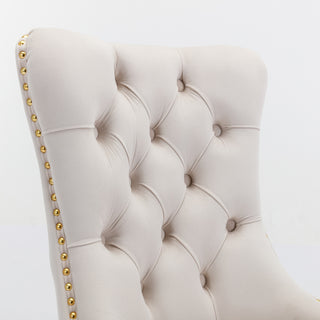 Sunvega Modern High-end Tufted Velvet Upholstered Dining Chair with Chrome Legs and Nailhead Trim