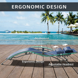 Sunvega Durable Textilene Fabric Chaise Lounge Chairs Set with Side Table