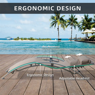 Sunvega Durable Textilene Fabric Chaise Lounge Chairs Set with Side Table