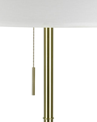 Sunvega Adjustable Tripod Table Lamp with Brushed Nickel Base and Fabric Shade